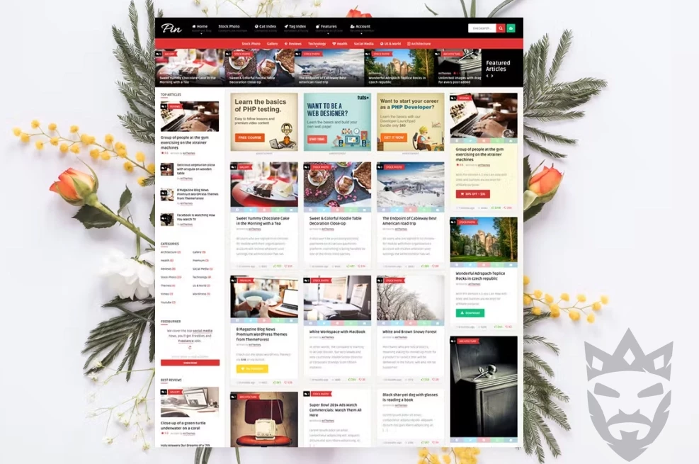 Pin = Pinterest Style Membership News Blog Theme