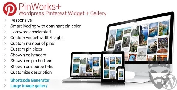 PinWorks+ Wordpress Pinterest Gallery Widget