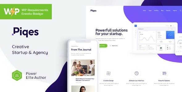 Piqes | Creative Startup  Agency WordPress Theme