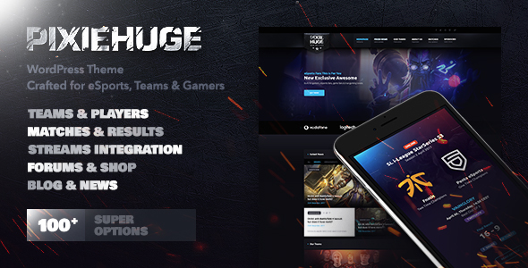 PixieHuge | eSports Gaming Theme For Clans  Organizations