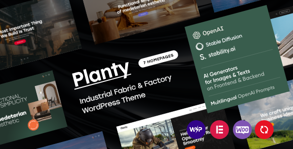 Planty - Fabric  Factory WordPress Theme