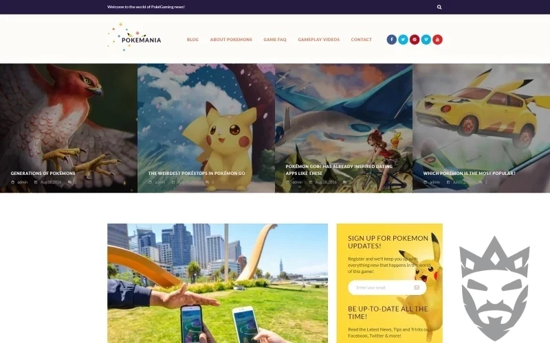 Pokemania - Game Portal Pokemon WordPress Theme