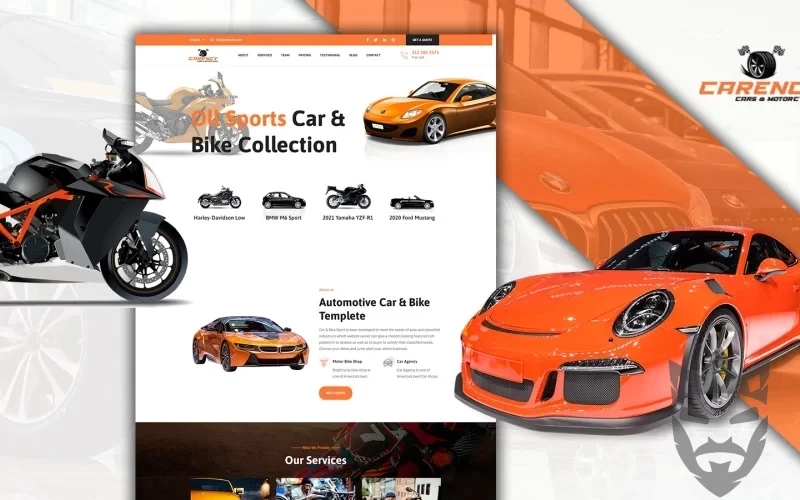 Powar-Carency Car And Automobile Showroom One Page WordPress Theme