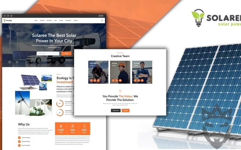 Powar-Solaree Wind & Solar Energy Landing Page WordPress Theme