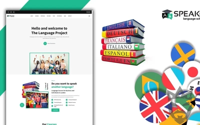 Powar-Speako Language Translation School Responsive WordPress Theme