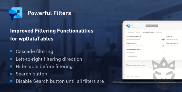 Powerful Filters for wpDataTables - Cascade Filter for WordPress Tables