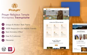 Prayer Religious Temple Wordpress Template WordPress Theme