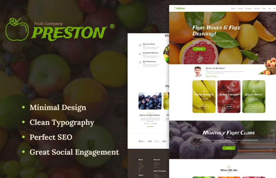 Preston - Organic Farming WordPress Theme