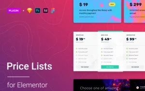 Price List for Elementor