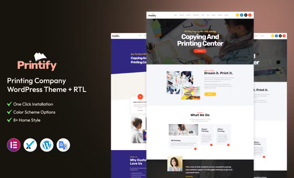 Printify - Printing Company WordPress Theme