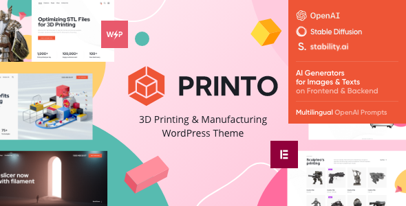 Printo  - 3D Printing  Manufacturing WordPress Theme