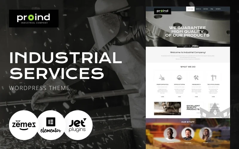 Proind - Industrial Services Multipurpose Modern WordPress Elementor Theme WordPress Theme