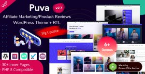 Puva - Online Blogging  Affiliate Product Reviews Elementor WordPress Theme