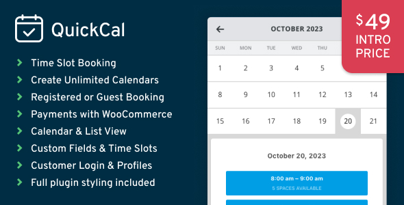 QuickCal - Appointment Booking Calendar for WordPress