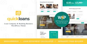 QuickLoans | Loan Company  Banking Business WordPress Theme