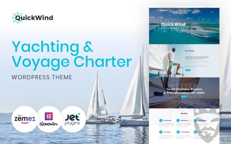 QuickWind - WordPress Yacht Charter Theme WordPress Theme