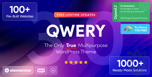 Qwery - Multi-Purpose Business WordPress  WooCommerce Theme + ChatGPT