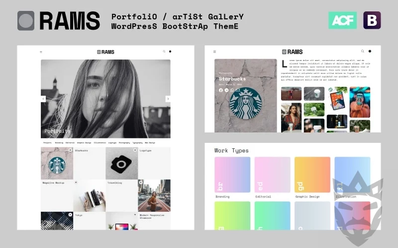 RAMS - Portfolio Artist Gallery WordPress Theme