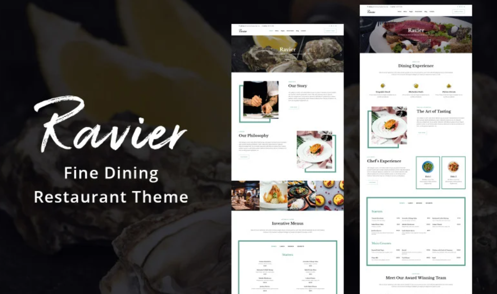 Ravier - Elegant Restaurant WordPress Theme