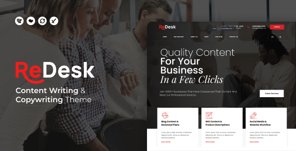 ReDesk - Content Writing  Copywriting Theme