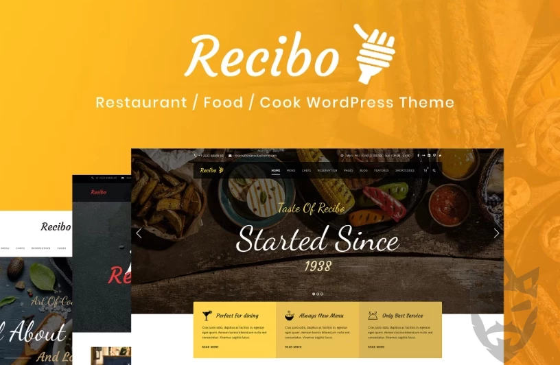 Recibo - Restaurant / Food / Cook WordPress Theme