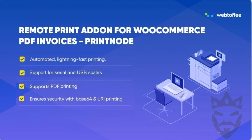 Remote print addon for WooCommerce PDF Invoices – PrintNode