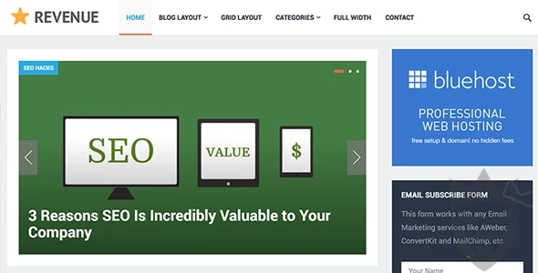 Revenue WordPress Theme By HappyThemes