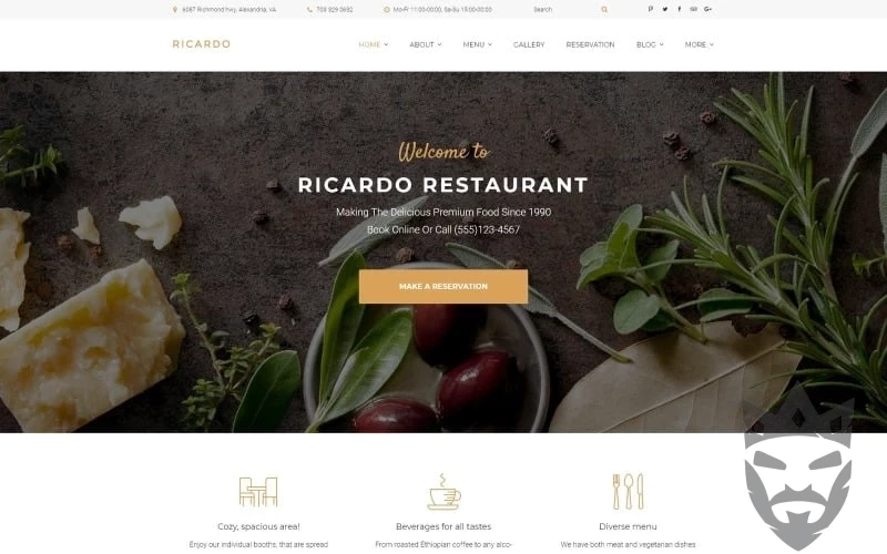 Ricardo - Gourmet Restaurant Responsive WordPress Theme