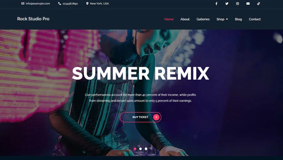 Rock Studio Pro – Unique and Modern Music WordPress Theme