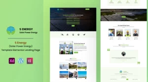 S Energy - Solar Renewable Energy - Services Elementor Landing Page