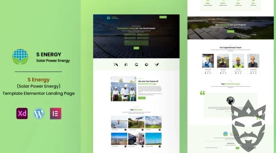 S Energy - Solar Renewable Energy - Services Elementor Landing Page