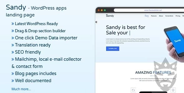 SANDYWP - Apps Landing Page WordPress Theme