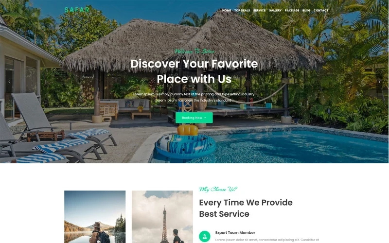 Safar - Tour and Travel Agency WordPress Theme