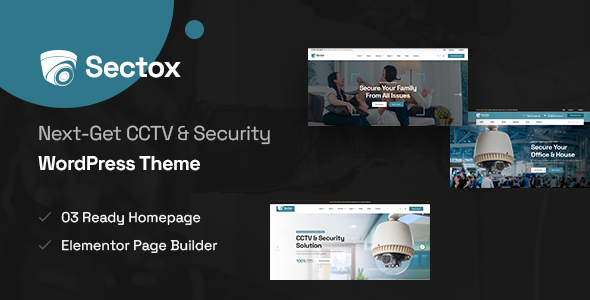 Sectox - CCTV  Security WordPress Theme