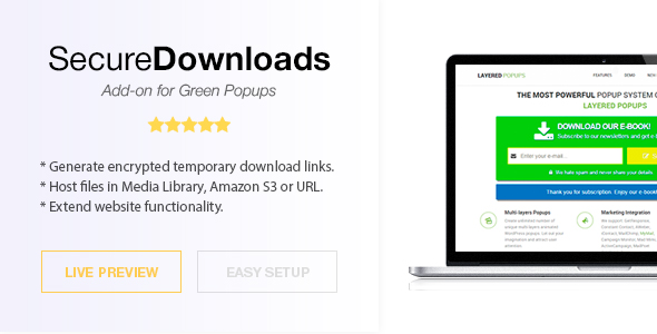 Secure Downloads - Green Popups Add-On