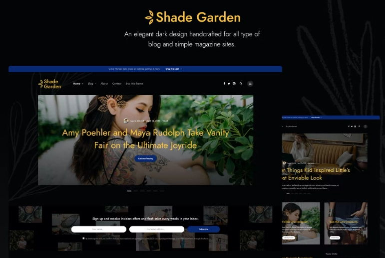 Shade Garden Blog - Creative Blog WordPress Theme