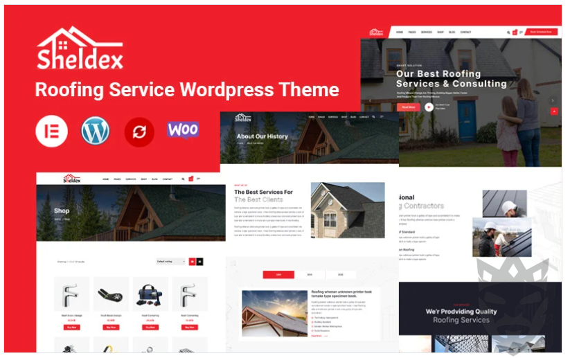 Sheldex - Roofing Company Elementor Wordpress Theme