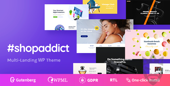 Shopaddict - 16 Ready WordPress Landing Pages Theme