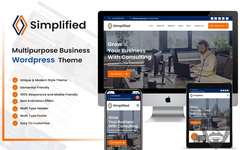 Simplified Multipurpose Business WordPress Theme