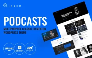 Singum - Podcaster Multipurpose Classic WordPress Elementor Theme WordPress Theme