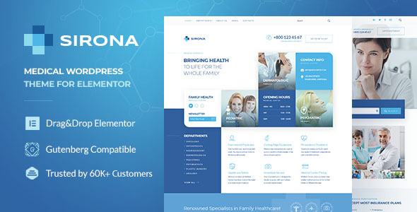 Sirona - Health  Medical Clinic WordPress Theme