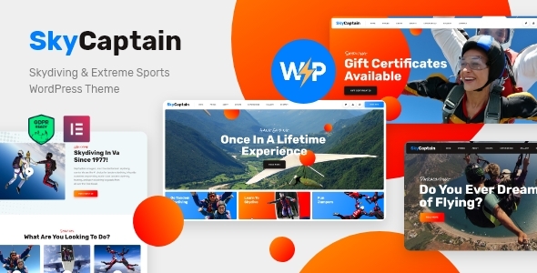 SkyCaptain | Skydiving  Extreme Sports WordPress Theme