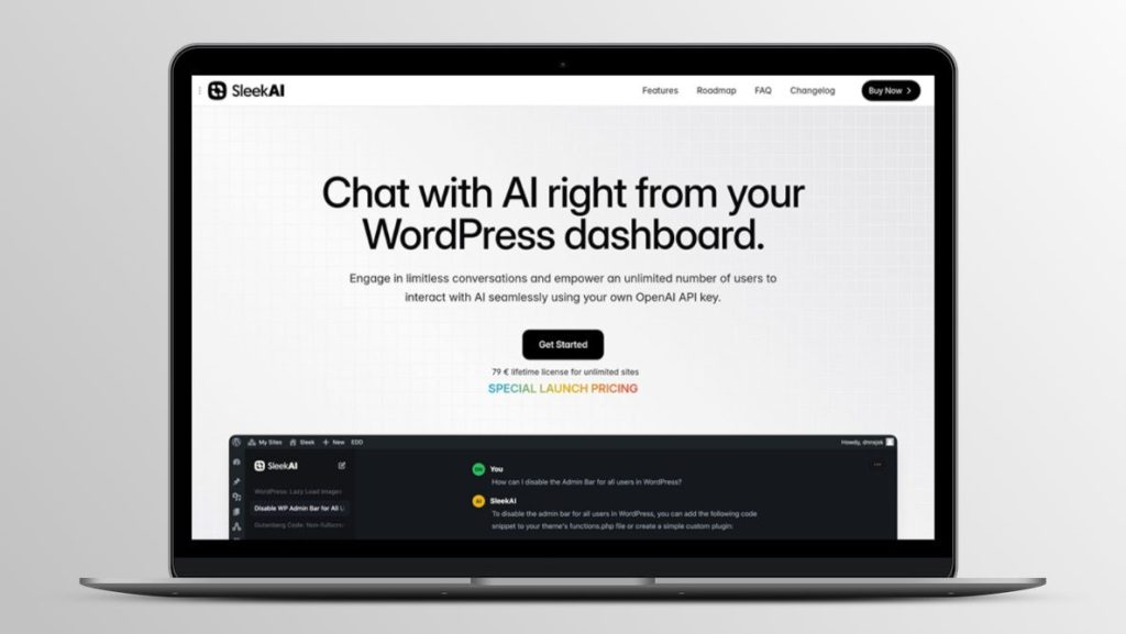 Sleek AI - Chat with AI Right from Your WordPress Dashboard