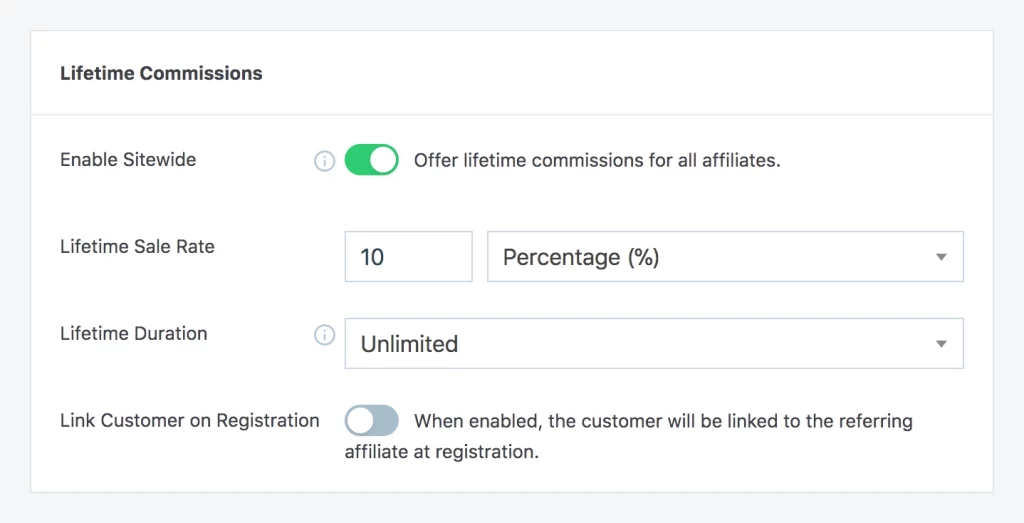 SliceWP - Lifetime Commissions  Add-On