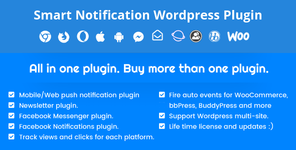 Smart Notification Wordpress Plugin. Web  Mobile Push