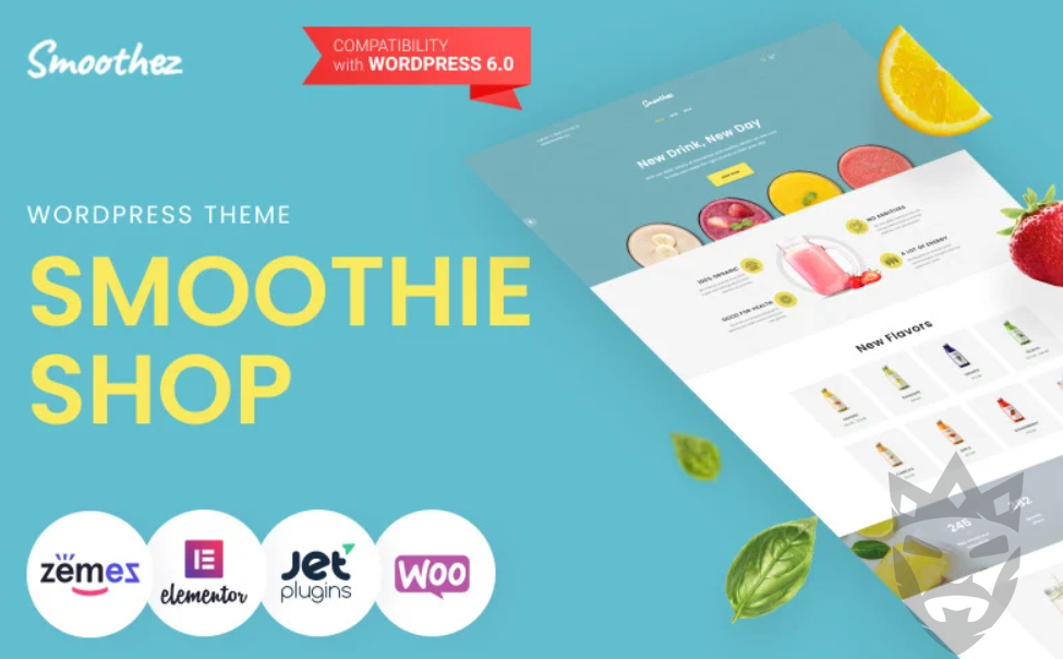 Smoothez - Organic Smoothie Store ECommerce Modern Elementor WooCommerce Theme