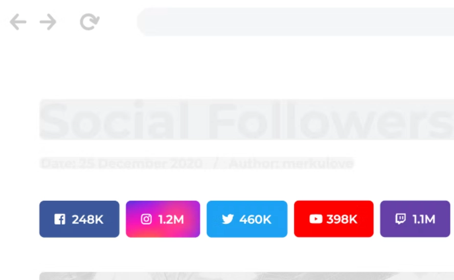 Social followers bar for WordPress