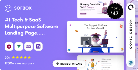 Sofbox v5.0 - Tech  SaaS Multipurpose Software Landing Page