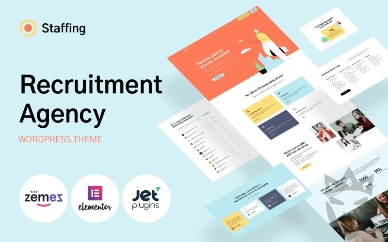 Staffing - Recruitment Agency Website Template WordPress Theme