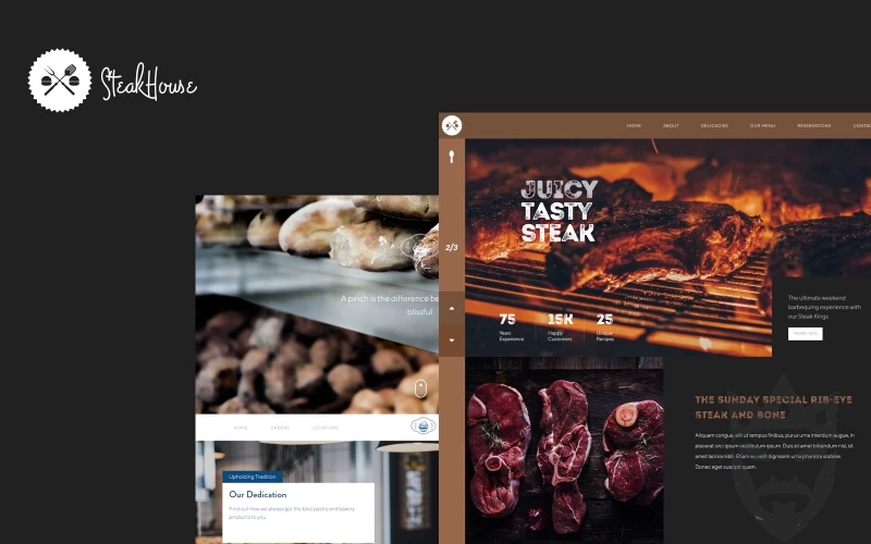 Steakhouse Restaurant and Bakery WordPress Theme